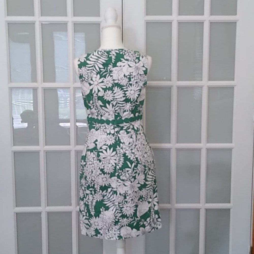 Boden Vivienne Green and White Floral Print Sheath Dress - Picture 5 of 16